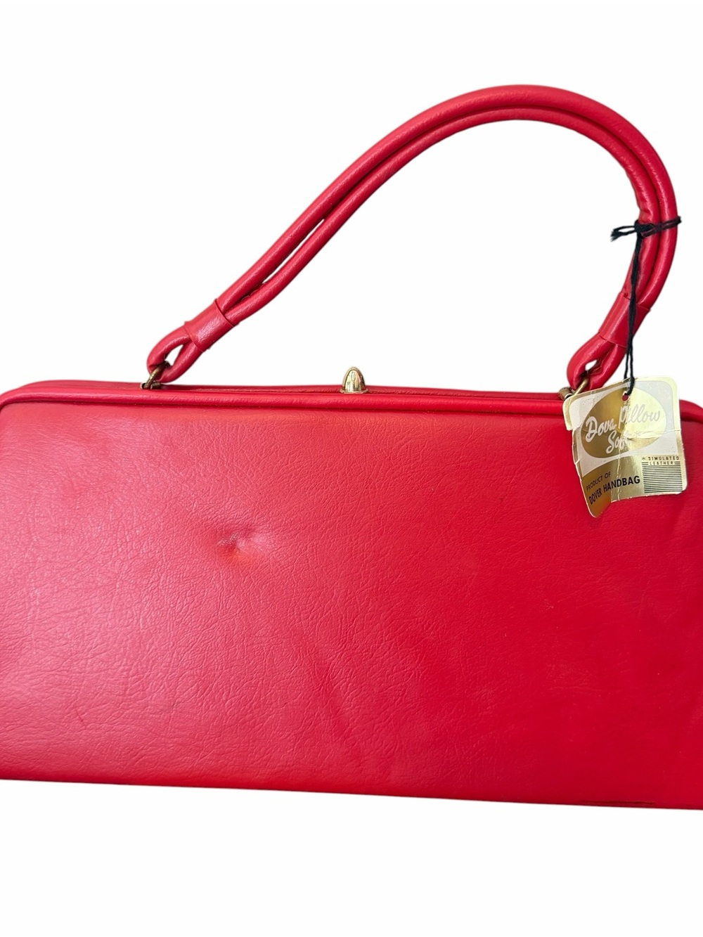 Red Structured Top-Handle Bag